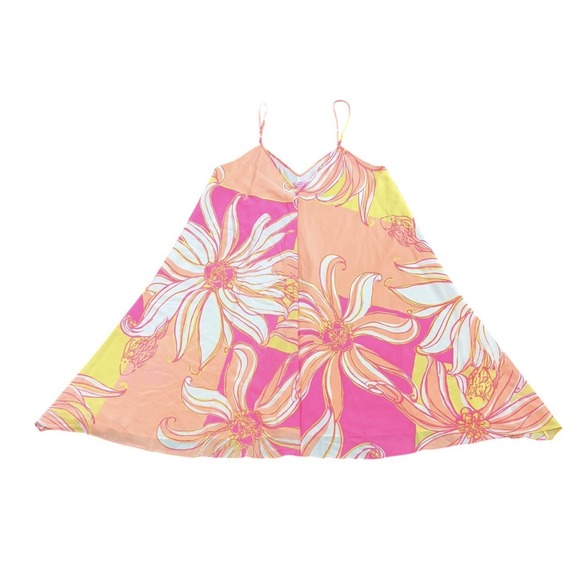 Lilly Pulitzer Womens Clara Trapeze Silk Dress Pink Just A Splash Small Resort - Picture 3 of 7